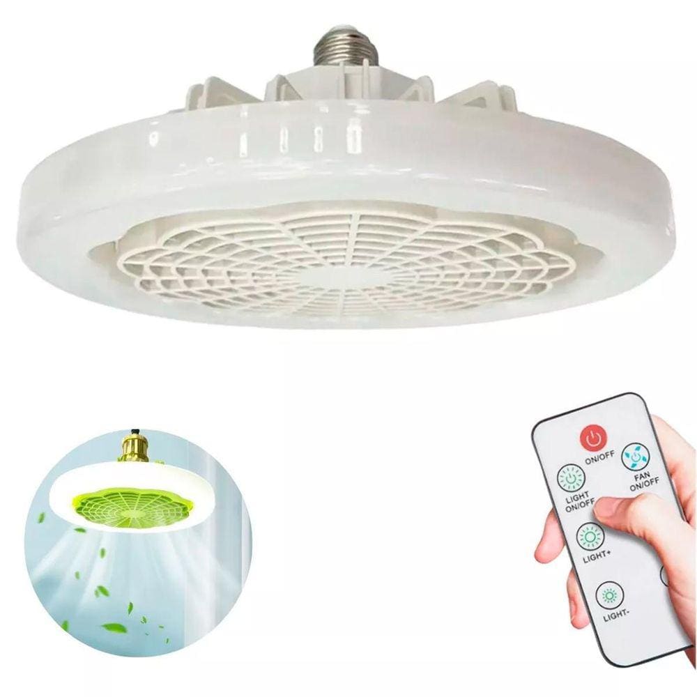 Teto Led E Ventilador Dupla Conveniência Com Controle Remoto