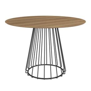 Mesa de Jantar Redonda Durand 136cm - Marrom/Preto