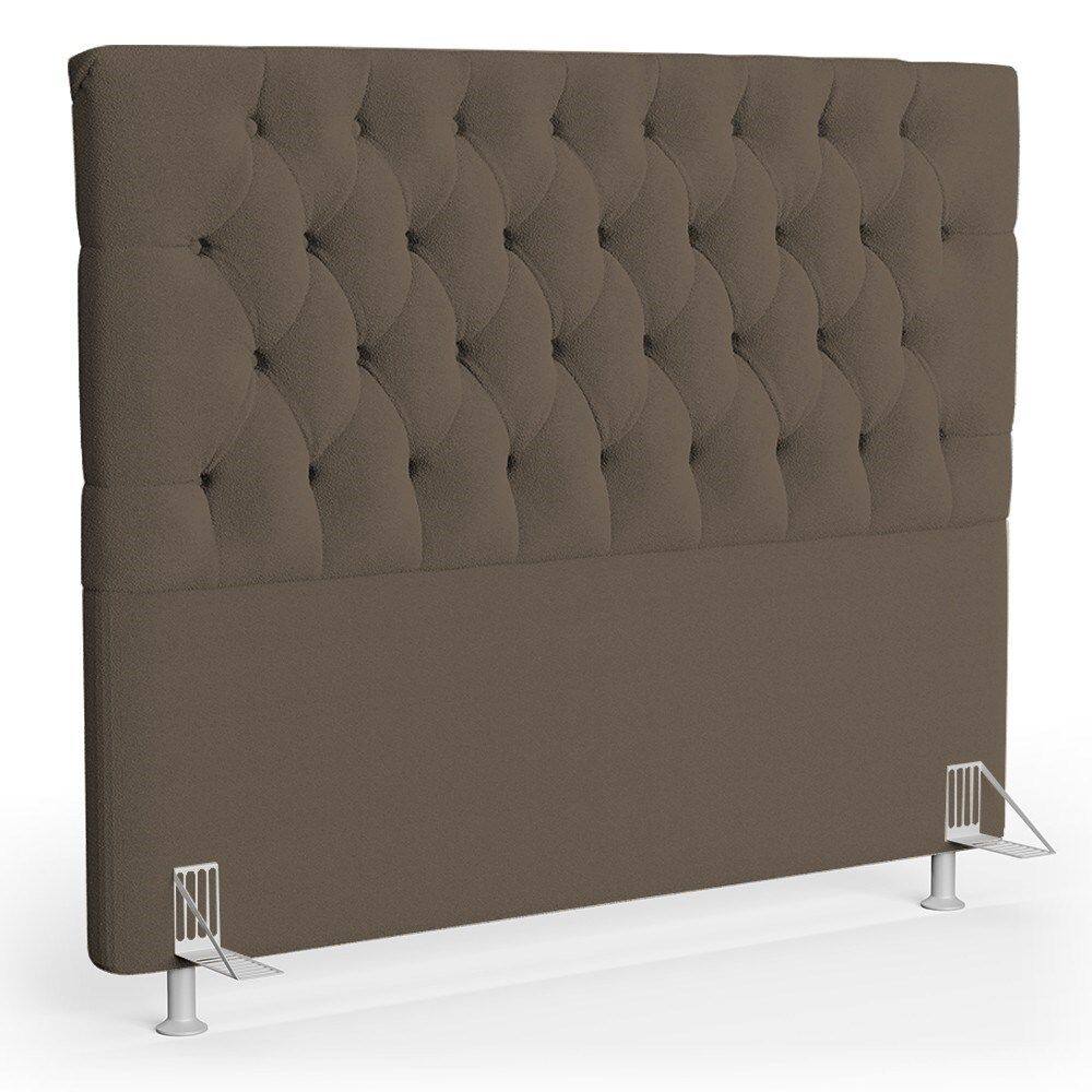 Cabeceira Casal Cama Box 140cm Cristal C16 Bouclê Marrom - Mpozenato