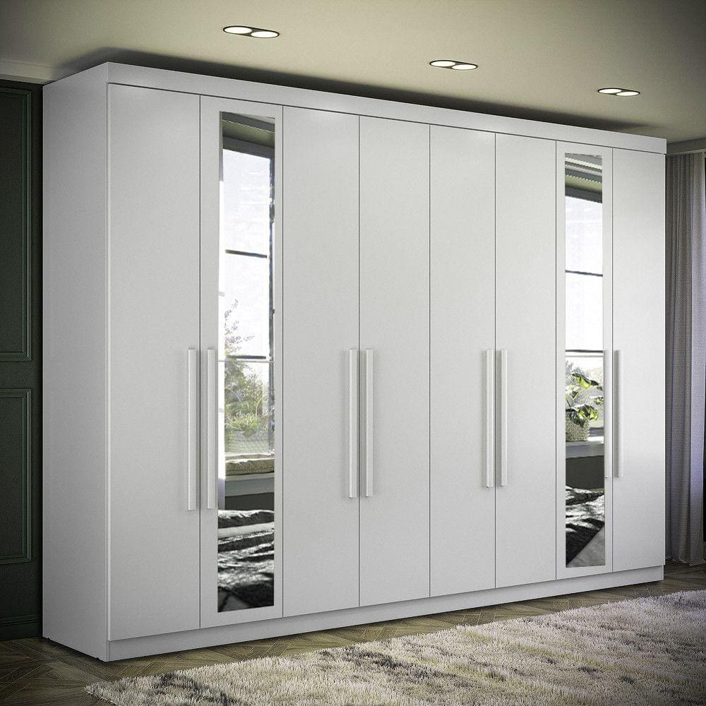 Guarda Roupa Casal Grande Master New 8 Portas 4 Gavetas c/ Espelho Santos Andira