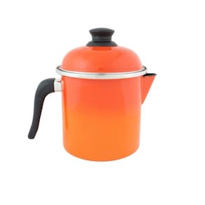 Leiteira 10 Esmaltada Laranja degradê - 900 ml - Ewel