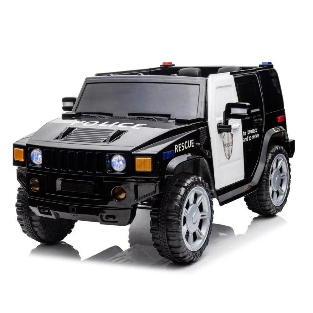 Mini Carrinho Elétrico Policia Com Controle Remoto Som Luz Bateria 12v