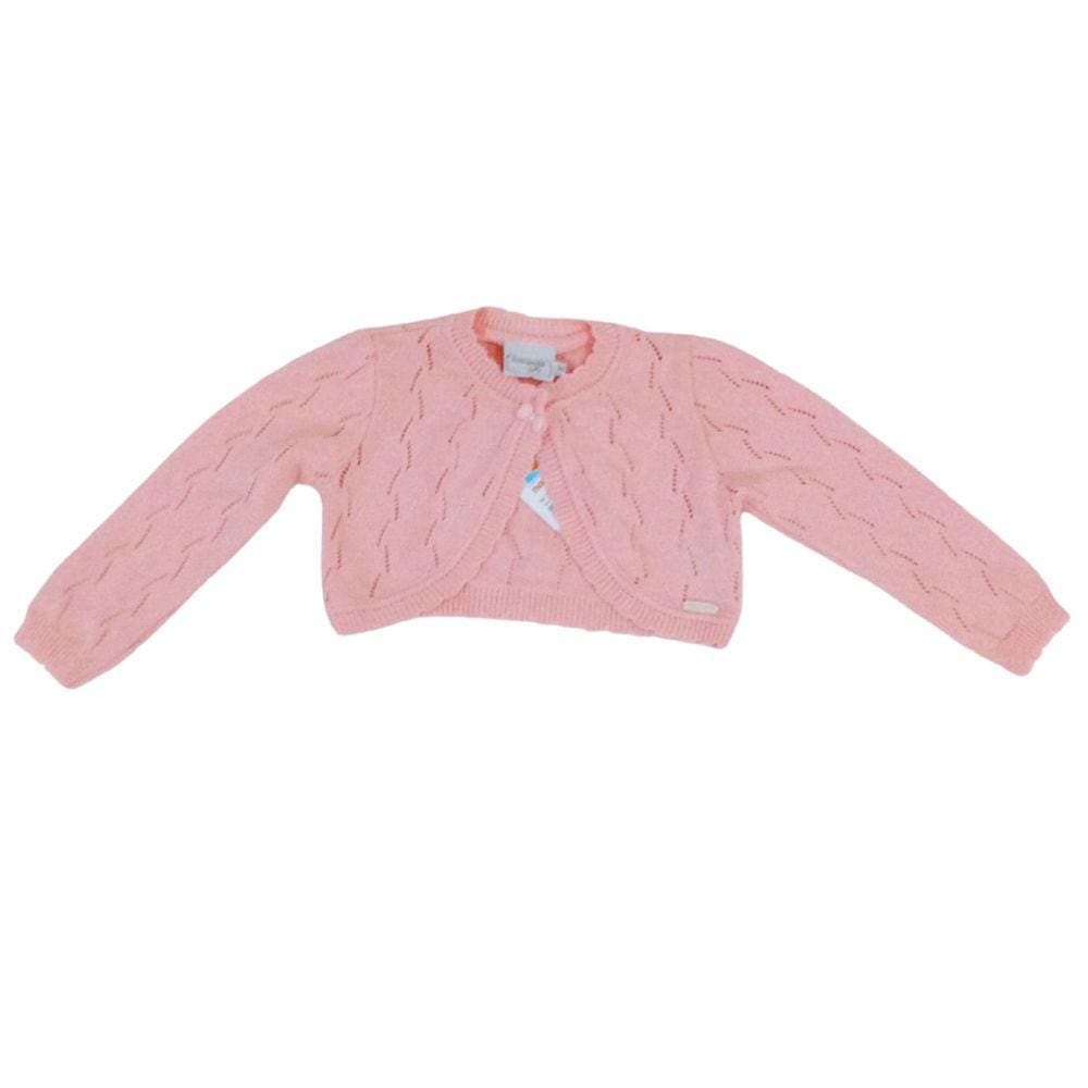 Bolero Tricot Fem Noruega Rosa