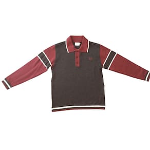 Blusa infantil tricot masc Noruega vinho+cinza