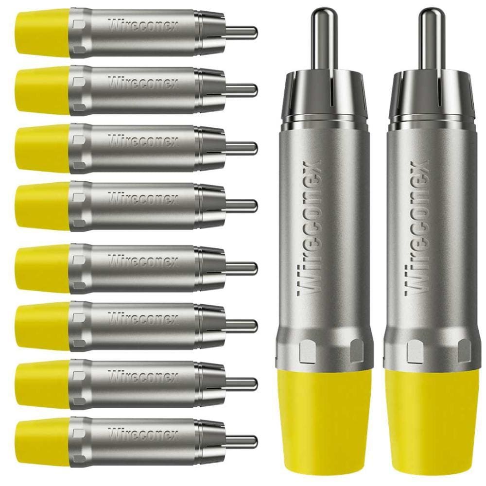 Plug Rca Macho Nickel Plt Wc 1212 Ml Yl Ni Amarelo Wireconex 10 Unidades [F108]