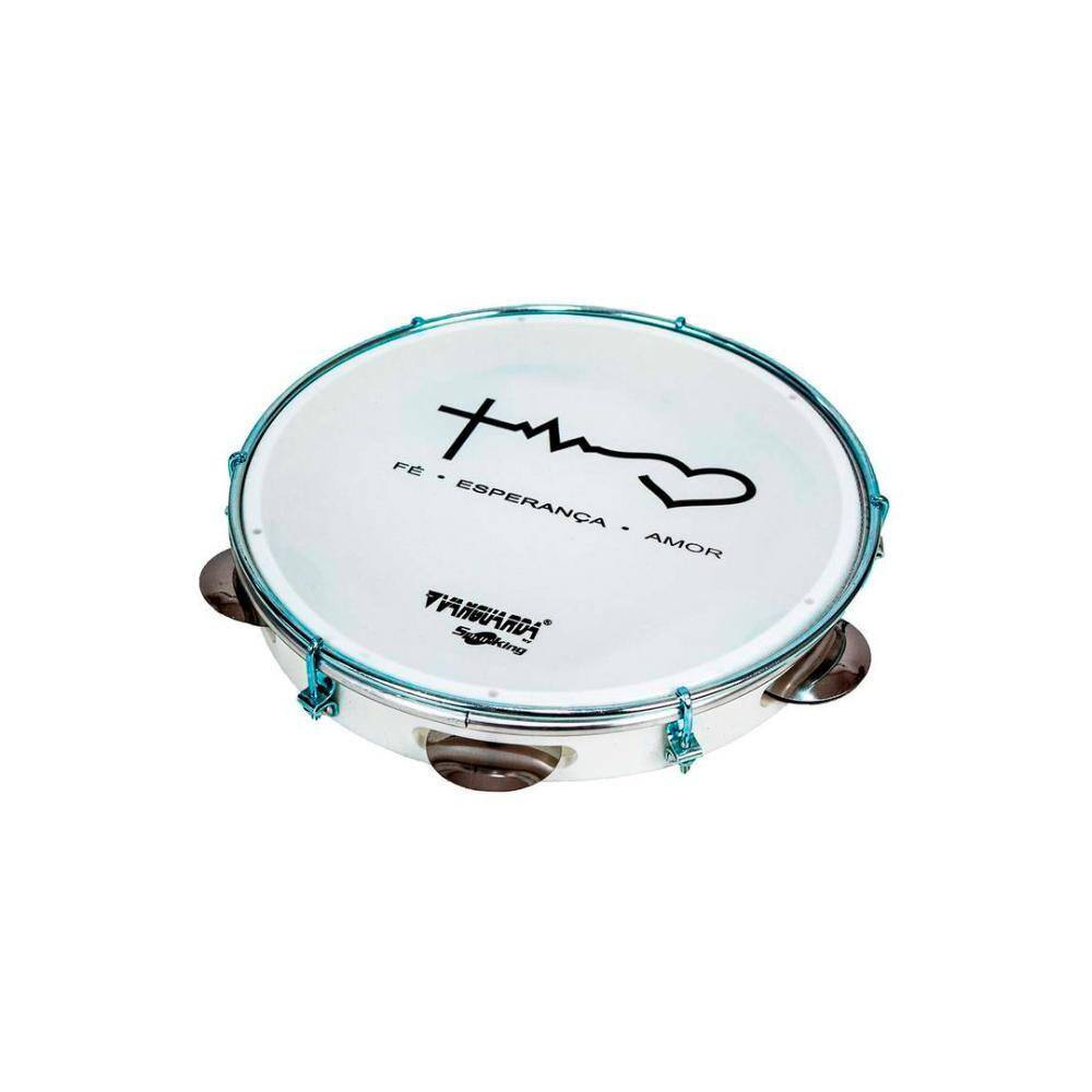 Pandeiro Abs Branco 10” Pele Leitosa - Batimento Spanking [F108]