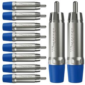 Plug Rca Macho Nickel Plt Wc 1212 Ml Bl Ni Azul Wireconex 10 Unidades [F108]