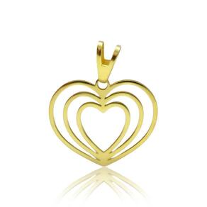 Pingente Coração Contorno 2 Cm Em Ouro 18K