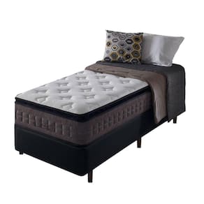 Conjunto Cama Box Solteiro Mola Ensacadas Nashville Marrom