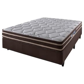 Cama Box Viúva + Colchão Espuma Dupla Face Oakland Marrom