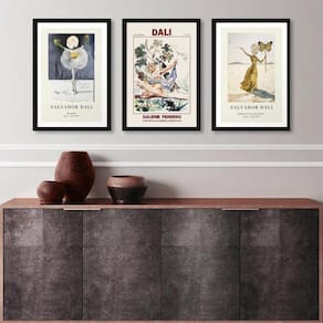Kit 3 Quadros Posters Salvador Dali 33X24Cm - Com Vidro