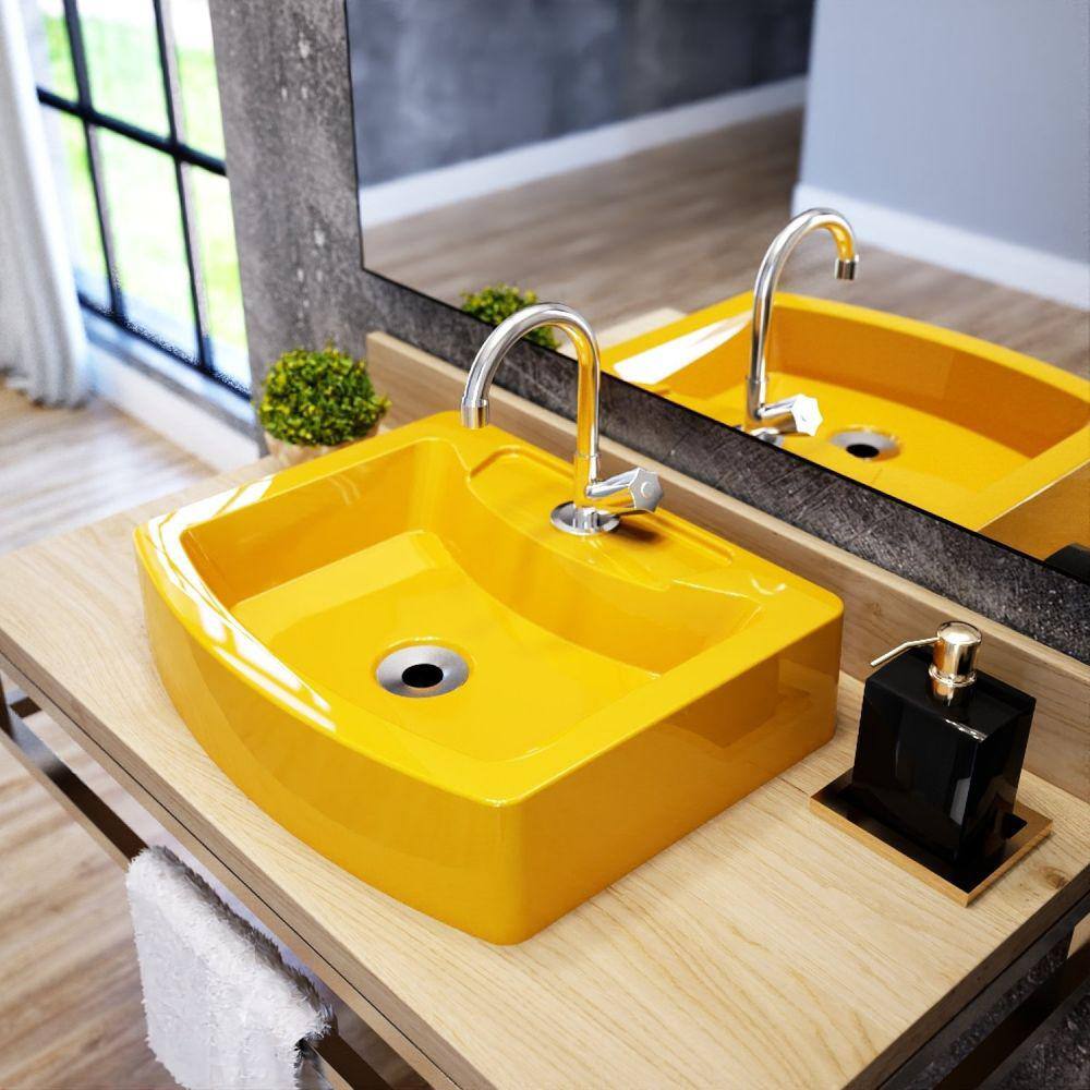 Kit Cuba Rt41 com Torneira C50 e Válvula 1 Polegada Abs Compace Amarelo