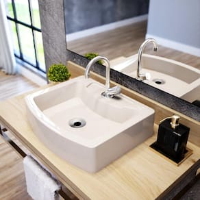 Kit Cuba Rt41 com Torneira C50 e Válvula 1 Polegada Abs e Sifão Pvc e Flexível Compace Bege