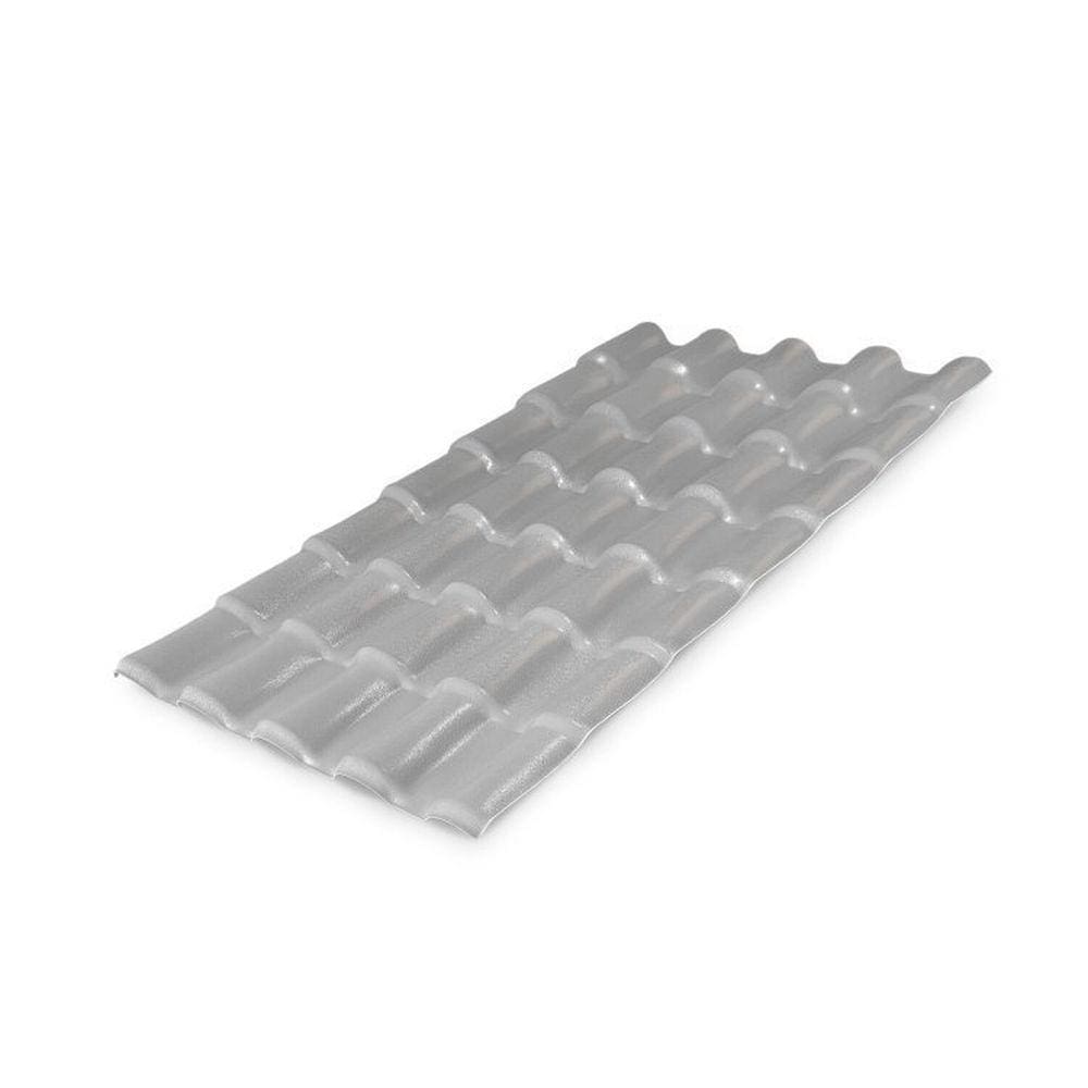 Kit com 10 Telhas PVC Colonial 88x230cm Lux Telhas Cinza