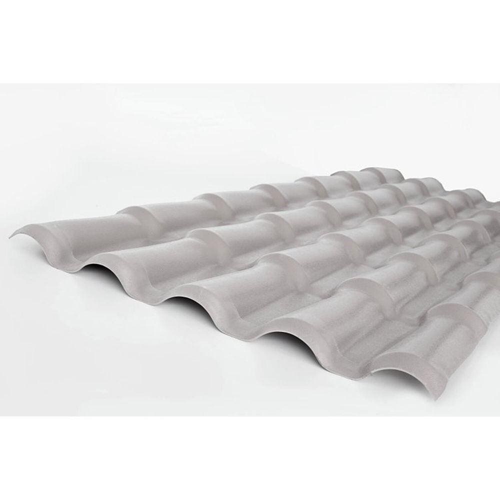Kit com 5 Telhas PVC Colonial 88x262cm Lux Telhas Cinza