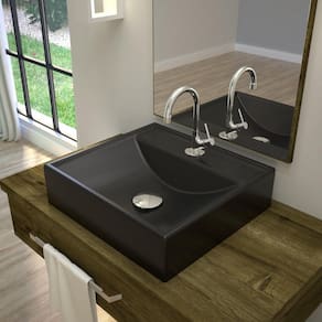 Kit Cuba Q39 com Válvula Click, Sifão Cromado e Flexível Compace Preto Fosco