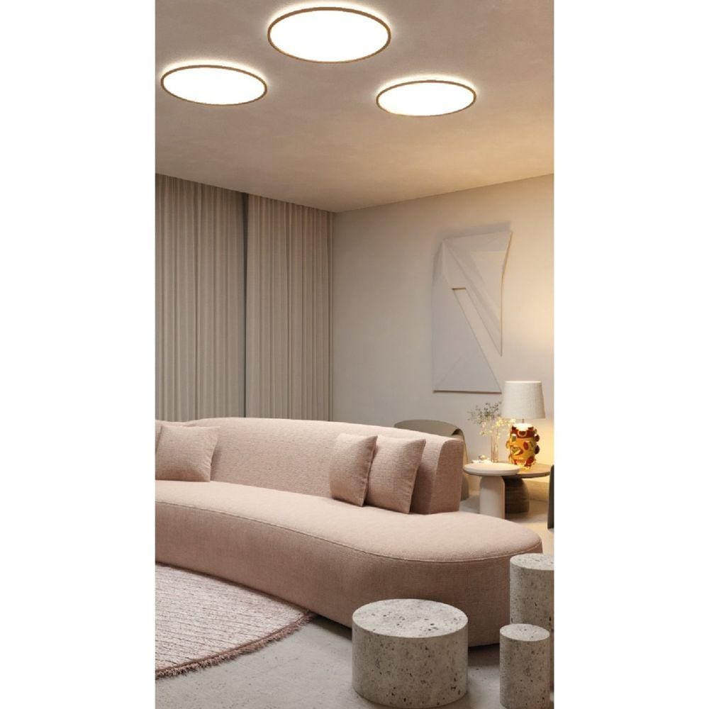 Plafon Flosi d60cm a5cm 1xled Integrado 60w 3000k 3900lm Ip20 Dourado