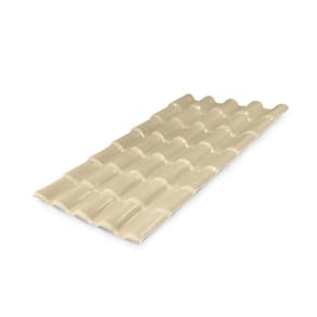 Kit com 15 Telhas PVC Colonial 88x230cm Lux Telhas Marfim