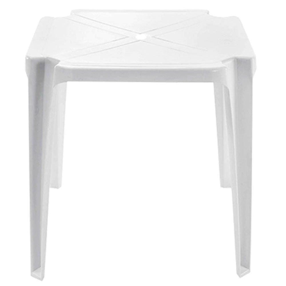 Mesa de Plástico Monobloco Branca com Arremate 70x70cm Lar Plásticos
