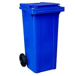 Carrinho Coletor de Lixo Azul 120 Litros Lar Plásticos