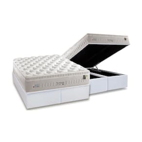 Cama Box Baú King: Colchão Molas Ensacadas Anjos MasterPocket Impressione Visco Látex + Base CRC Courano White(193x203)