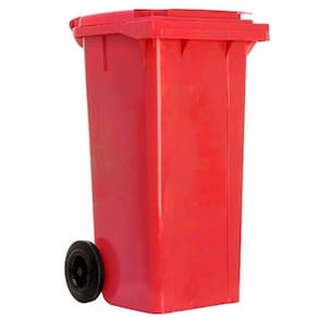 Carrinho Coletor de Lixo Vermelho 120 Litros Lar Plásticos