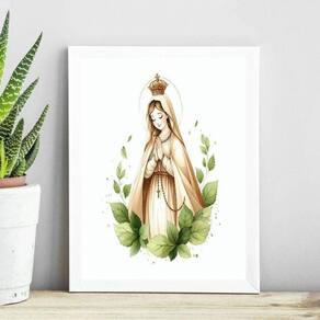 Quadro Nossa Senhora De Fátima Minimalista 45X34Cm - Vidro