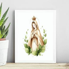 Quadro Nossa Senhora De Fátima Minimalista 33X24Cm - Vidro