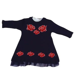 Conjunto Infantil Fem Tricot Noruega Vermelho e Marinho