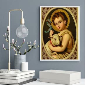 Quadro Decorativo São João Batista 33X24Cm - Com Vidro