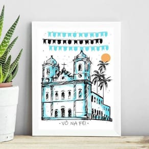 Quadro Poster Igreja Do Bonfim - Salvador 45X34Cm - Vidro