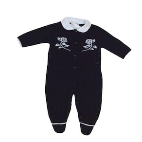 Macacão Bebe Fem Tricot Noruega Marinho