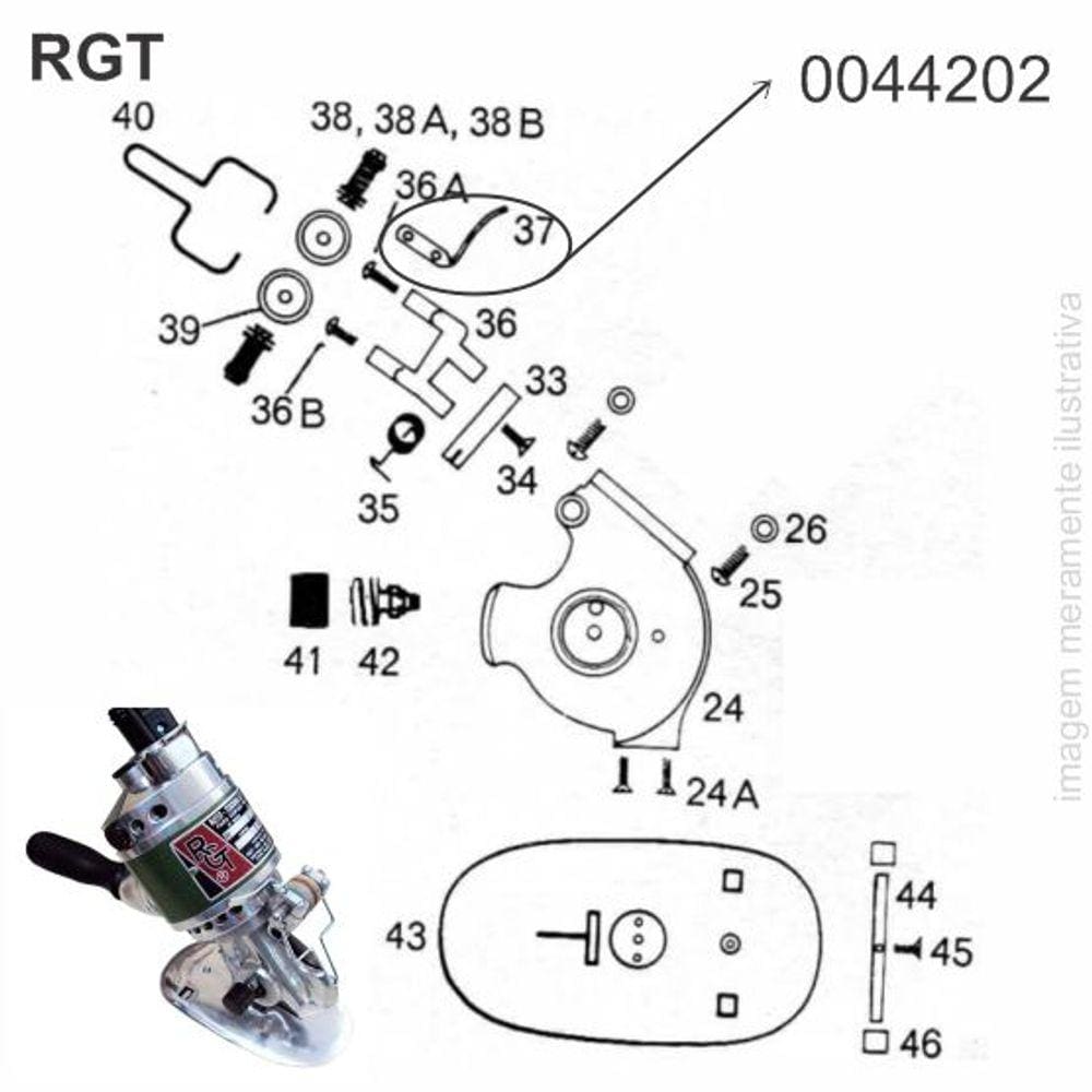 Alavanca Do Afiador Amolador Para Máquina De Corte Rgt - Modelo 37