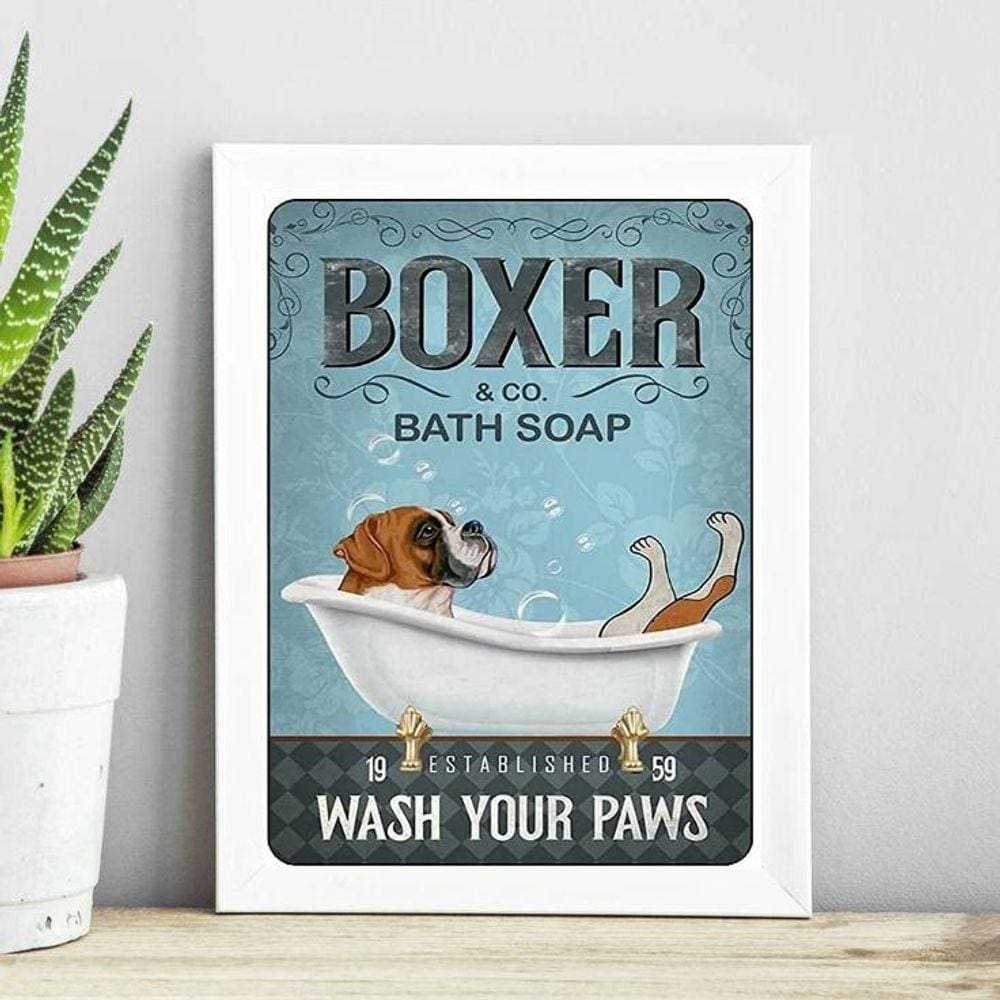 Quadro Banheiro Vintage Boxer 24X18Cm