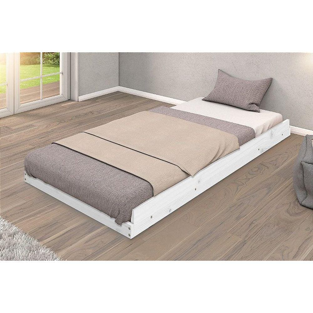 Cama Auxiliar Madeira Maciça Cor Branca