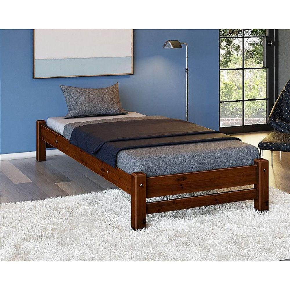 Cama de Solteiro Turca Madeira Maciça Cor Imbuia