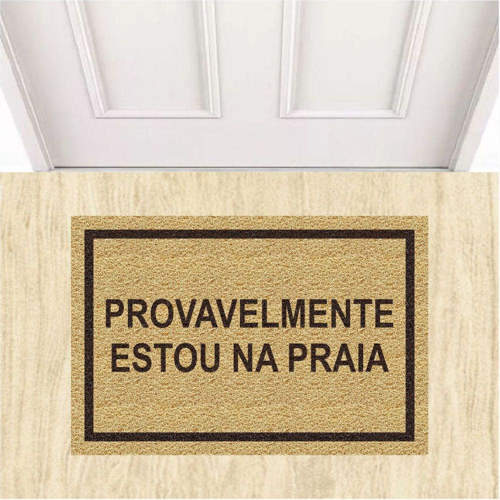 Tapete Capacho Divertido Provavelmente Estou Na Praia 60X40.