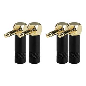 Kit 4 Conectores Plug P2 Stereo 90 Angulado Linha Pro Mxt