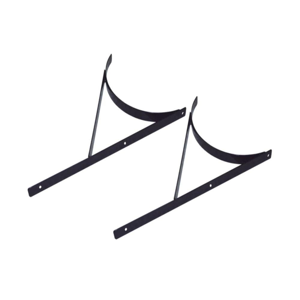 Par de Suporte Cilindro Serpentina em Chapa de Aço Preto