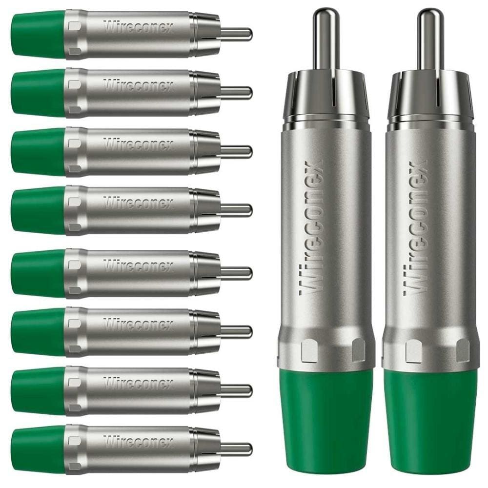 Plug Rca Macho Nickel Plt Wc 1212 Ml Gr Ni Verde Wireconex 10 Unidades [F108]