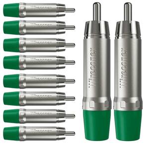 Plug Rca Macho Nickel Plt Wc 1212 Ml Gr Ni Verde Wireconex 10 Unidades [F108]
