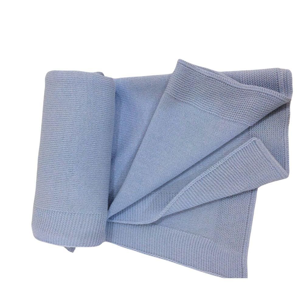 Manta Tricot Masc Noruega Azul Clara