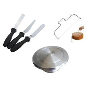 Bailarina Giratória 40cm + 3 Espátulas Chocolate Bolo + Nivelador e Cortador de Bolos