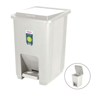 Lixeira 15 Litros Com Pedal Cesto De Lixo Para Banheiro Cozinha Escritório Bege - SR2215 Sanremo