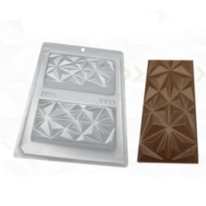 Kit 2 Formas Bwb Barra De Chocolate Tablete Lapidado 9911