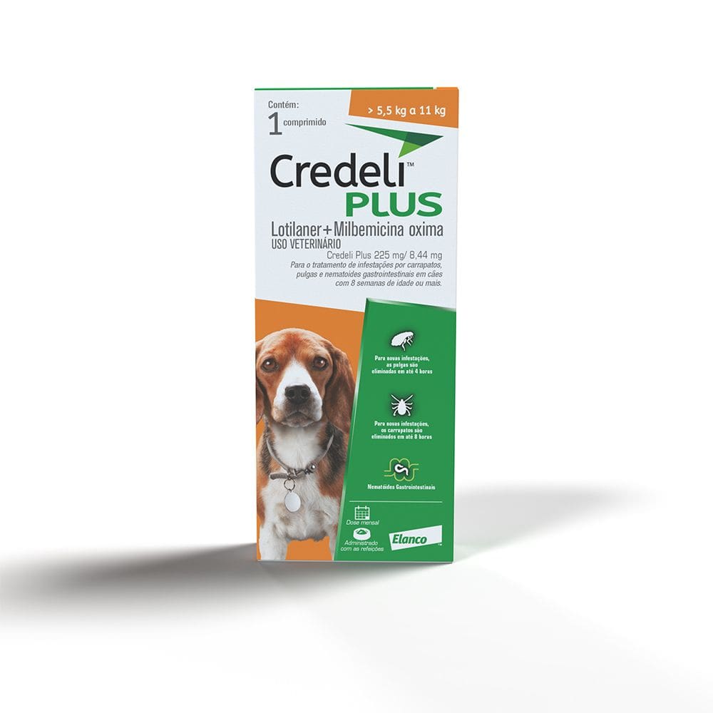 Antipulgas Credeli Plus para Cães de 5,5 à 11kg 1 Comprimido
