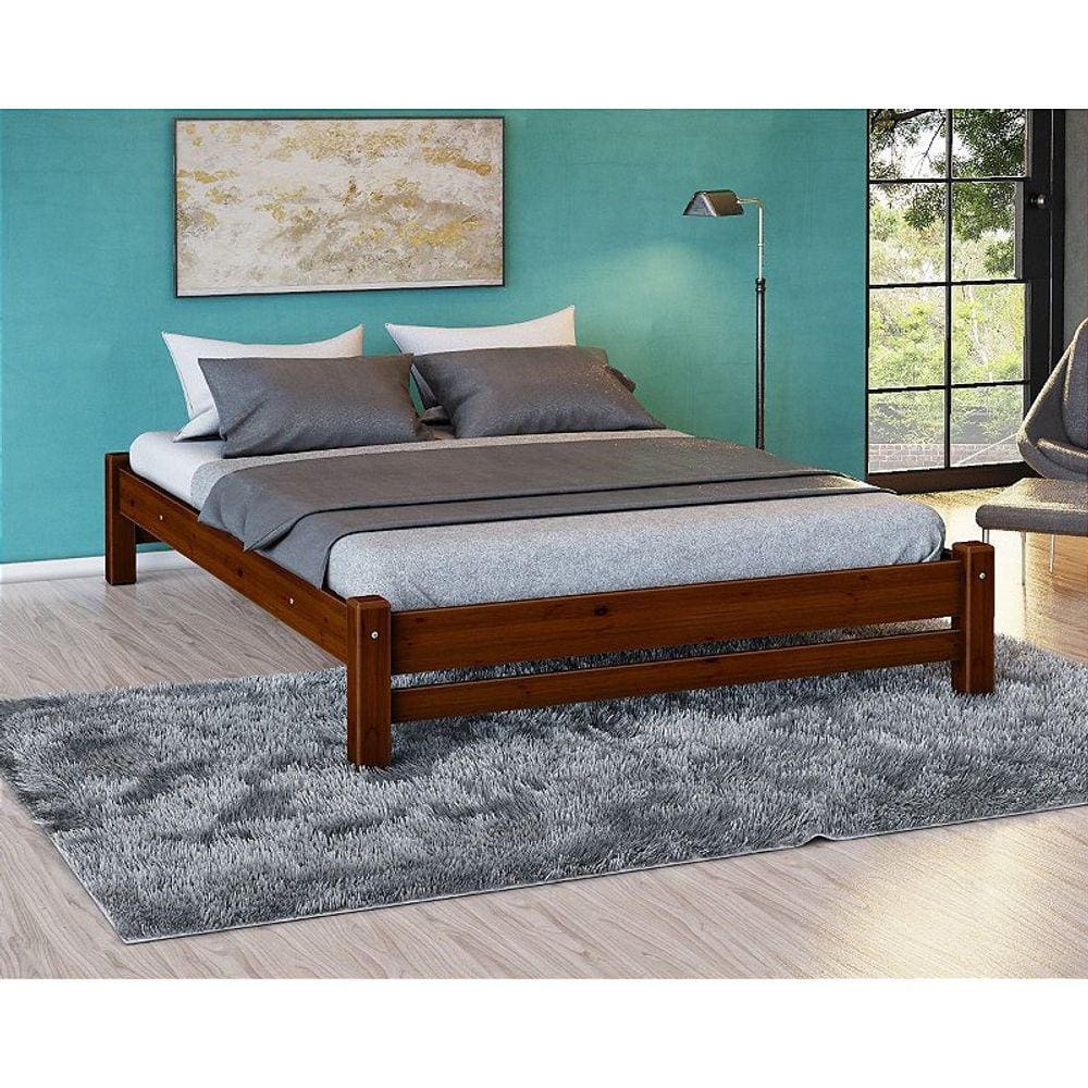 Cama de Casal Turca Madeira Maciça cor Imbuia