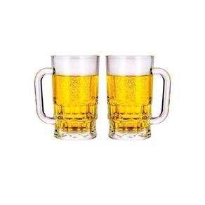 Kit Com 2 Canecas De Chopp Cerveja De Vidro 360Ml