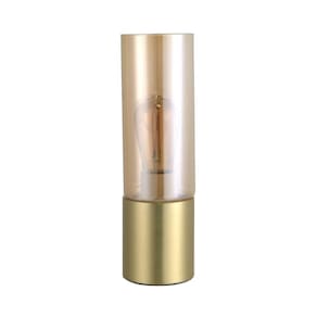Abajur de Mesa Spire 1XE27 Dourado Vidro Champagne Elegante Decoração