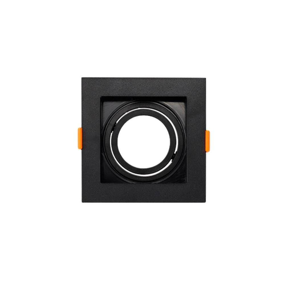 Spot Embutir Quadrado Recuado Poli 1XMR16 GU10 Preto Decoração